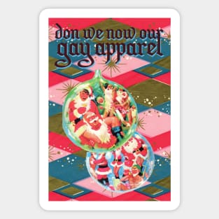 Don We Now Our Gay Apparel (Vintage Gay Christmas Card) Sticker